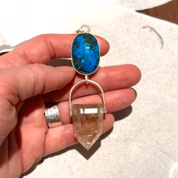 Abundance and flow- Turquoise with Rutilated Quartz