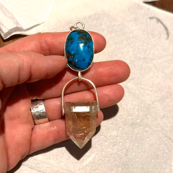 Abundance and flow- Turquoise with Rutilated Quartz