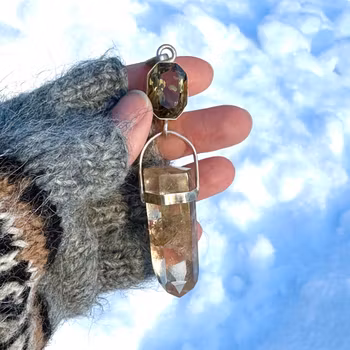 Honey Quartz med fantom och toppkvalitet citrin