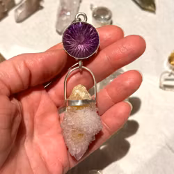 Ametist med fairy Quartz