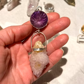 Ametist med fairy Quartz