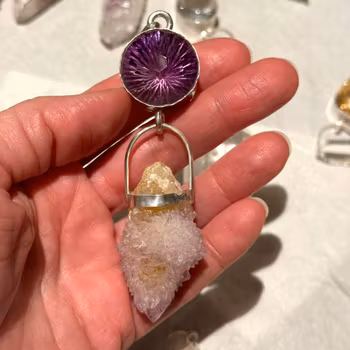 Ametist med fairy Quartz