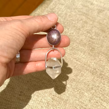 Sekmeth Star ruby with double terminated Enhydro from the Himalayas