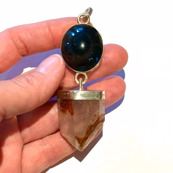 Rainbow obsidian with pink Lithium