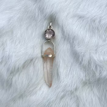 Pink amethyst with pink Lemurian