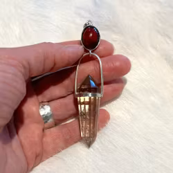 Garnet with smokey citrine Vogel crystal