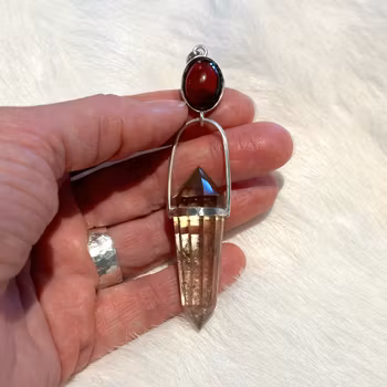 Garnet with smokey citrine Vogel crystal