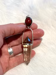 Garnet with smokey citrine Vogel crystal