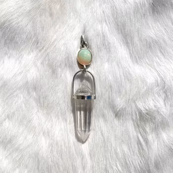 Opal with clear quartz Vogel crystal