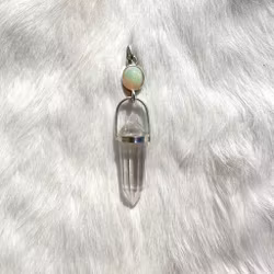 Opal with clear quartz Vogel crystal