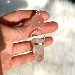 Star Rose Quartz with amazing quartz crystal from Sweden
