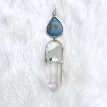 Angelite with Lemurian quartz
