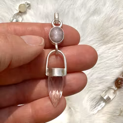 “White Queen” Star Ruby with faceted clear quartz