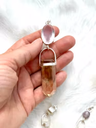 Rose quartz with champagne citrine