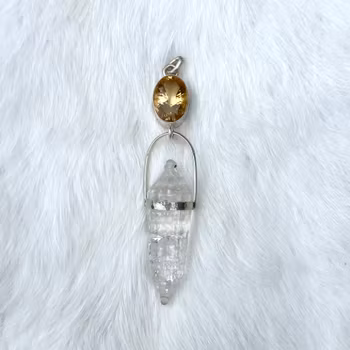 Sunlight, Sunna, Citrine with clear quartz Vogel Crystal
