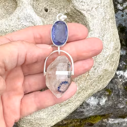 Godess Amphitrite, Godess of the sea, Iolite with double terminated Enhydro from the Himalayas