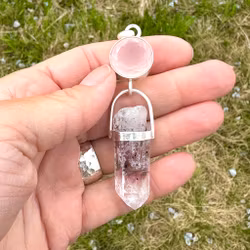 Higher Love, Rose Quartz with Brandenberg Amethyst