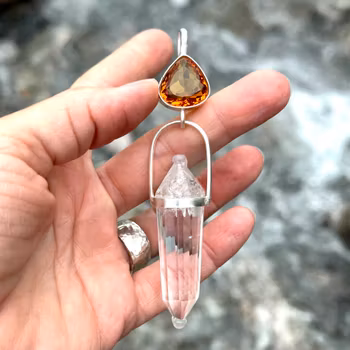 Top quality dark citrine with Vogel Crystal