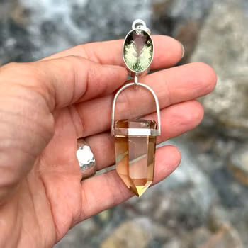 Green Golden Dragon, Green Amethyst with top quality citrine