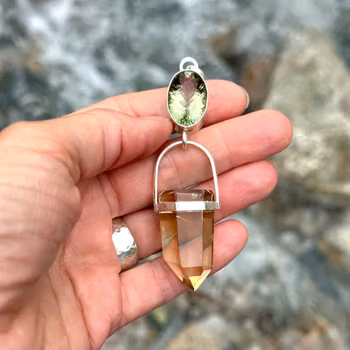 Green Golden Dragon, Green Amethyst with top quality citrine