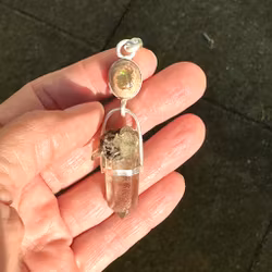 Mexican fire opal in matrix with double terminated citrin from Norway