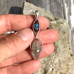 Mexica Fire Opal in matrix with Raw Sapphire