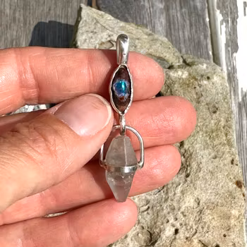 Mexica Fire Opal in matrix with Raw Sapphire
