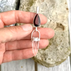 Garnet with faceted Clear quartz