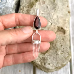 Garnet with faceted Clear quartz