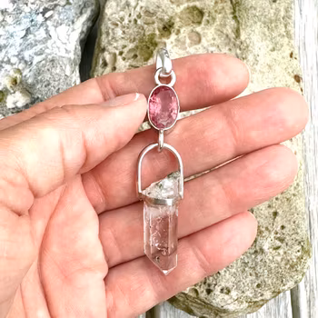 Pink Tourmaline with Brandenberg Quartz