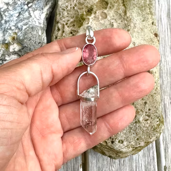 Pink Tourmaline with Brandenberg Quartz