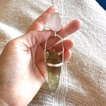 Masterpiece Mother Mary, Rose Quartz with Citrine Vogel