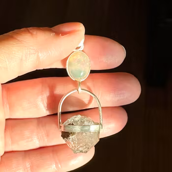 The dreamer- Opal with Herkimer diamond.