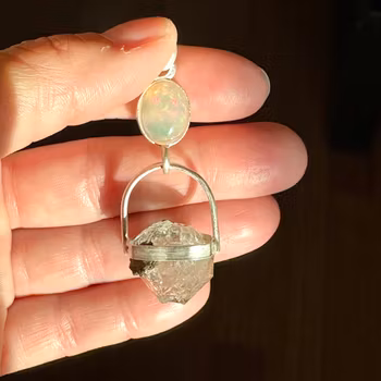 The dreamer- Opal with Herkimer diamond.