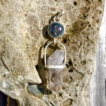 Fire Dragon soul - Galaxy opal with Brandenberg Amethyst.