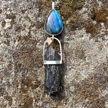 Labradorite with Black Tourmaline from Sweden