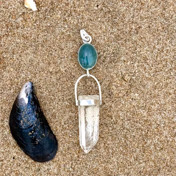 Nessie - Aquamarine with white Lodolite