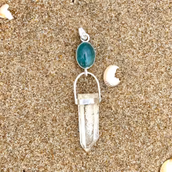 Nessie - Aquamarine with white Lodolite