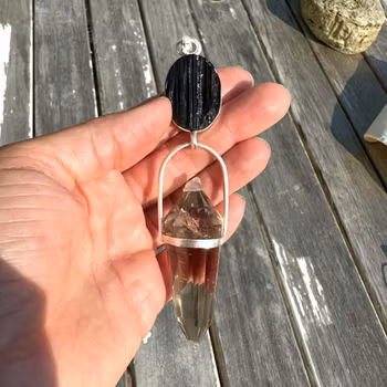 Sacred Fire Kali - Black Tourmaline with top qualitey citrine