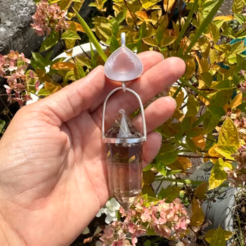 Higher Love - Golden Heart. Stellar collection- Masterpiece. Rose Quartz with citirne Vogel with golden rutiles
