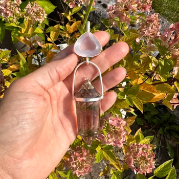Higher Love - Golden Heart. Stellar collection- Masterpiece. Rose Quartz with citirne Vogel with golden rutiles