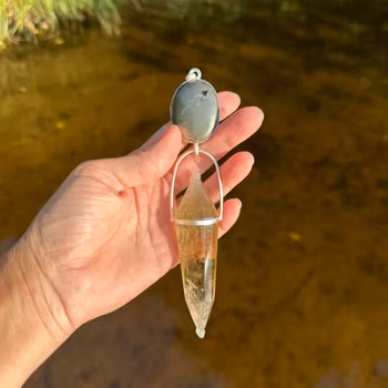 Laksmi- Godess of abundance  Masterpiece   Pyrite with Citrine Vogel crystal