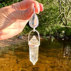 Sirius, bright shining star, Clear Quartz with Citrine Vogel