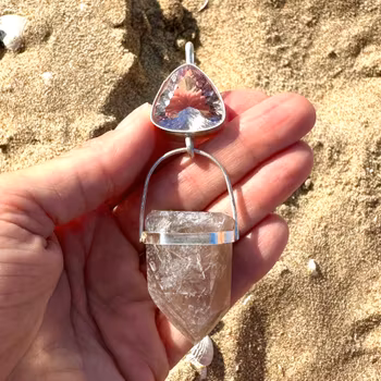 Ametrine with Ampibole Quartz (Angel Phantom Quartz)