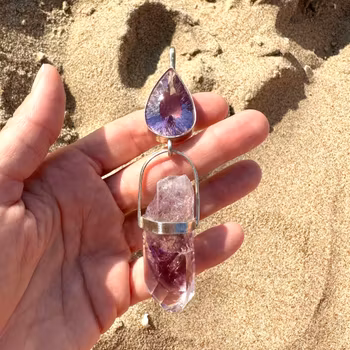 Cosmic Frequency and beyond.   Amethyst with Brandenberg Enhydro with Phantoms