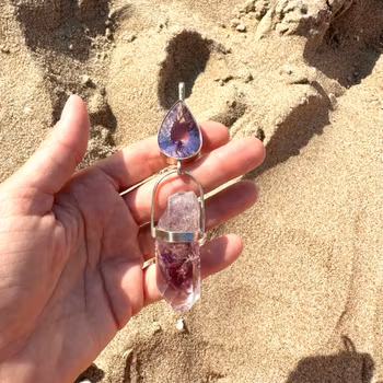 Cosmic Frequency and beyond.   Amethyst with Brandenberg Enhydro with Phantoms