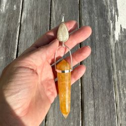Golden Dragon Collection- Apricot Rainbow Moonstone with Golden Healer