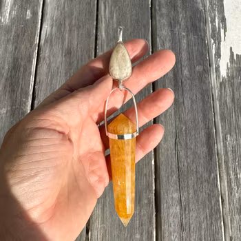Golden Dragon Collection- Apricot Rainbow Moonstone with Golden Healer