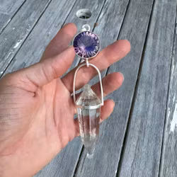 Amethyst with Citrine Vogel  Golden Dragon Collection  Connection to Nyx- Godess of the night.