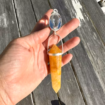 Golden Dragon Collection -  Clear Quartz with Golden Healer Vogel